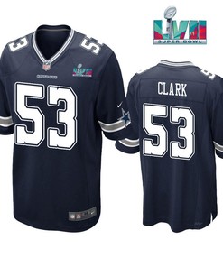 Damone Clark 53 Dallas Cowboys Super Bowl LVII Super Bowl LVII Navy Men Game Jersey