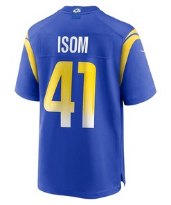 Dan Isom Los Angeles Rams Game Player Jersey - Royal