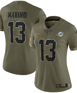 Dan Marino Miami Dolphins Women's 2022 Salute To Service Retired Player Limited Jersey - Olive