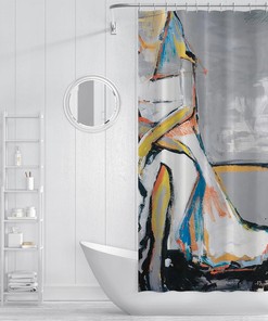 Dancing Ethnic Print Black Girl Shower Curtain for Fun and Colorful Bathroom Decor
