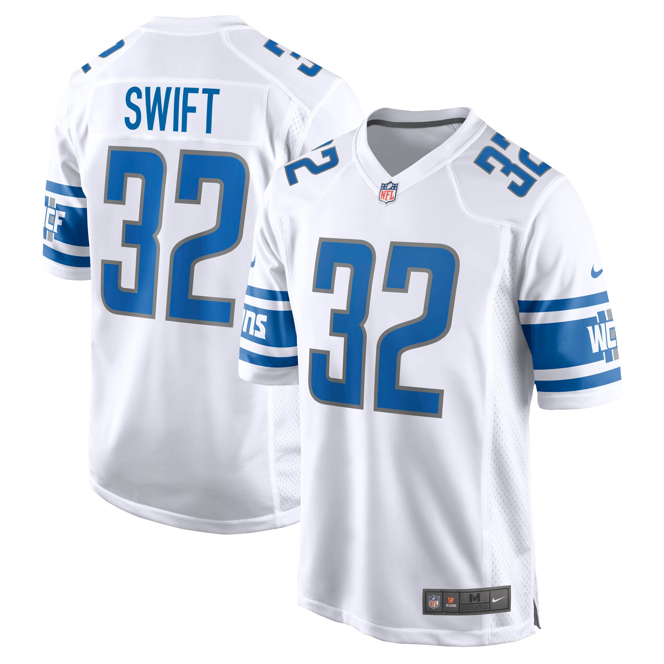 Dandre Swift Detroit Lions Game Jersey White Nfl