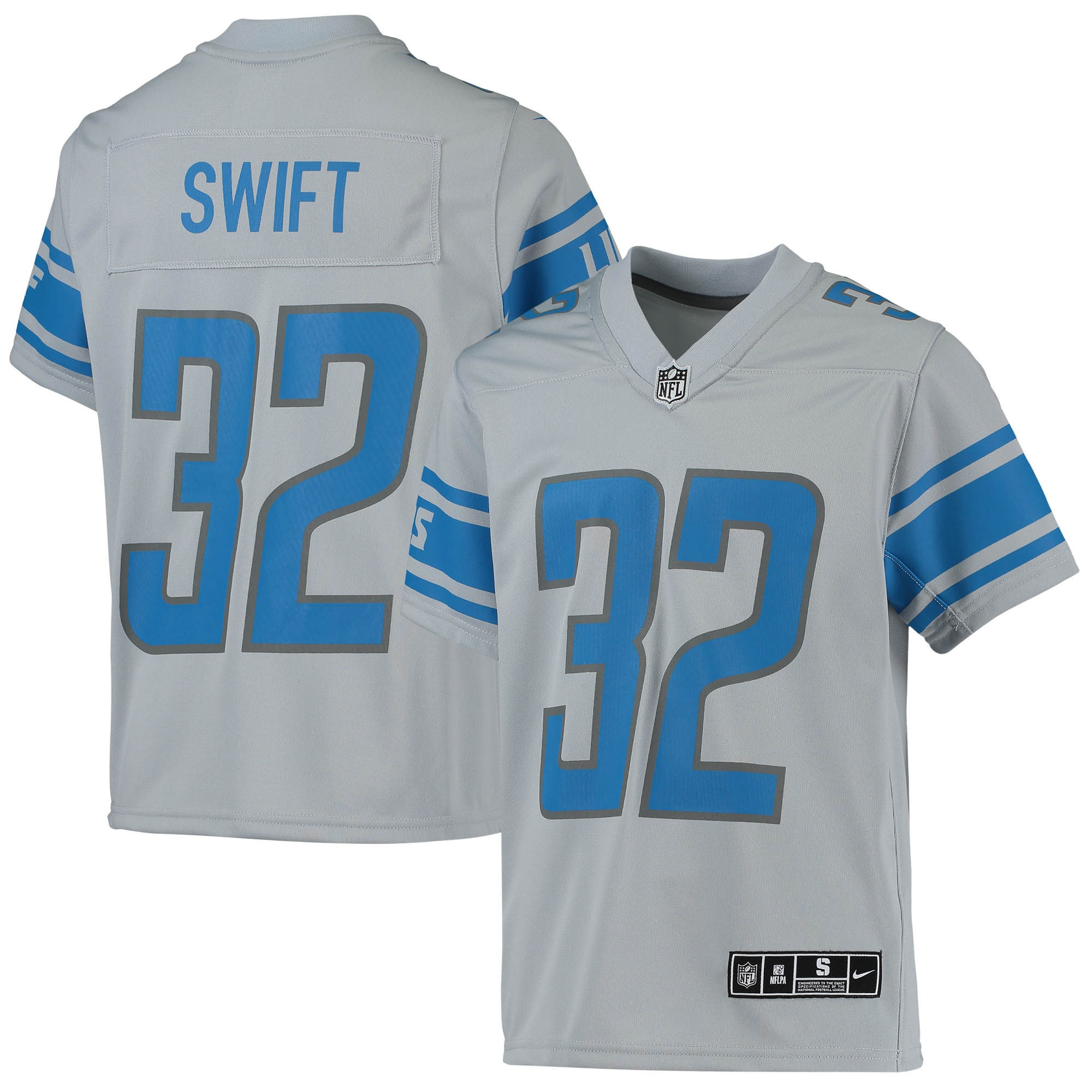 Dandre Swift Detroit Lions Inverted Team Game Jersey - Silver Nfl
