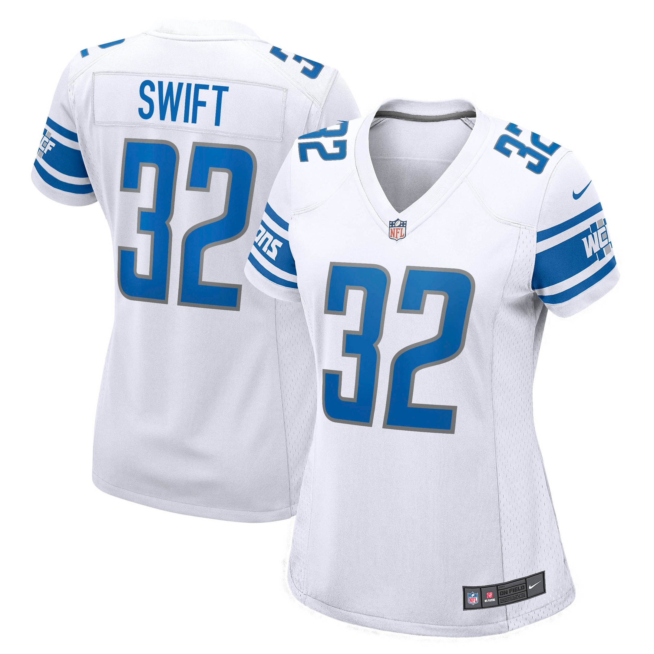 Dandre Swift Detroit Lions Womens Game Jersey White Nfl