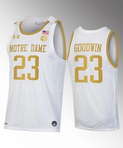 Dane Goodwin 23 Notre Dame Fighting Irish White Jersey 2022-23 College Basketball