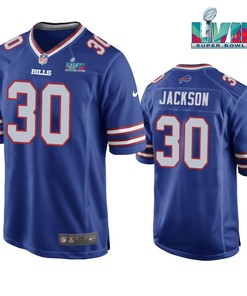 Dane Jackson 30 Buffalo Bills Super Bowl LVII Logo Game Player Men Jersey - Royal Jersey