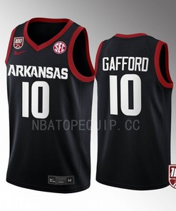 Daniel Gafford 10 Arkansas Razorbacks Black Jersey 100 Season College Basketball