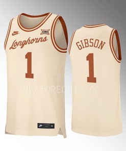 Daniel Gibson 1 Texas Longhorns Alumni Uniform Jersey Retro Basketball Cream