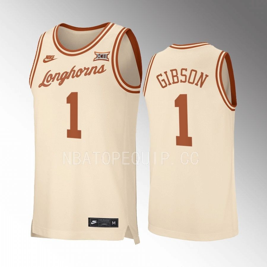 Daniel Gibson 1 Texas Longhorns Alumni Uniform Jersey Retro Basketball Cream