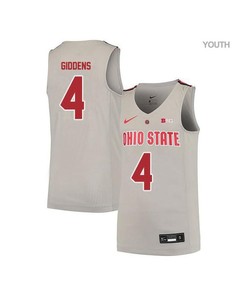 Daniel Giddens 4 Ohio State Buckeyes Elite Basketball Youth Jersey - Gray