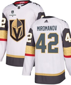 Daniil Miromanov 42 Vegas Golden Knights Stanley Cup 2023 Champions Patch Away Breakaway Men Jersey - White