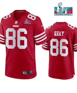 Danny Gray 86 San Francisco 49Ers Super Bowl LVII Men Game Jersey- Scarlet