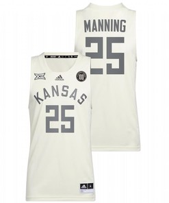 Danny Manning 25 White Kansas Jayhawks Alumni Basketball Reverse Retro Jersey