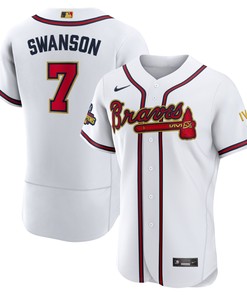 Dansby Swanson Atlanta Braves 2022 Gold Program Authentic Player Jersey - White Mlb Ver 1