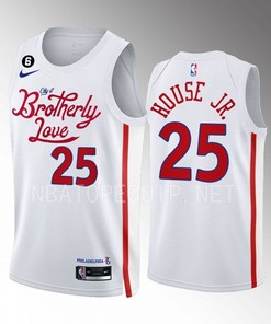 Danuel House Jr. 25 2022-23 Philadelphia 76ers White City Edition Men Jersey Swingman