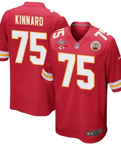 Darian Kinnard 75 Kansas City Chiefs Super Bowl LVII Champions 3 Stars Men Game Jersey - Red