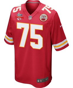Darian Kinnard 75 Kansas City Chiefs Super Bowl LVII Champions 3 Stars Men Game Jersey - Red
