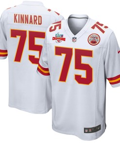 Darian Kinnard 75 Kansas City Chiefs Super Bowl LVII Champions 3 Stars Men Game Jersey - White