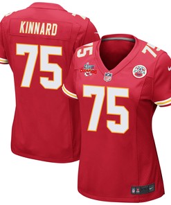 Darian Kinnard 75 Kansas City Chiefs Super Bowl LVII Champions 3 Stars Women Game Jersey - Red