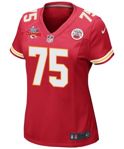 Darian Kinnard 75 Kansas City Chiefs Super Bowl LVII Champions 3 Stars Women Game Jersey - Red
