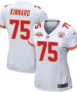 Darian Kinnard 75 Kansas City Chiefs Super Bowl LVII Champions 3 Stars Women Game Jersey - White