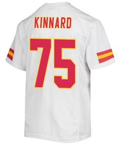 Darian Kinnard 75 Kansas City Chiefs Super Bowl LVII Champions 3 Stars Youth Game Jersey - White