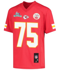 Darian Kinnard 75 Kansas City Chiefs Super Bowl LVII Champions Youth Game Jersey - Red