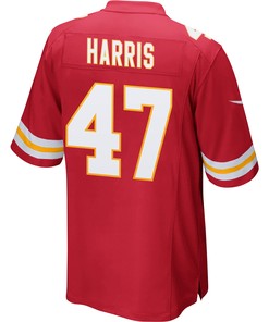 Darius Harris 47 Kansas City Chiefs Super Bowl LVII Champions 3 Stars Men Game Jersey - Red