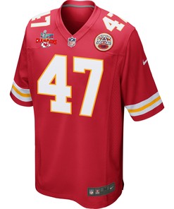 Darius Harris 47 Kansas City Chiefs Super Bowl LVII Champions 3 Stars Men Game Jersey - Red
