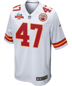 Darius Harris 47 Kansas City Chiefs Super Bowl LVII Champions 3 Stars Men Game Jersey - White