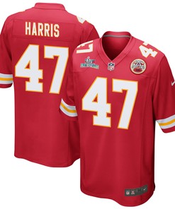 Darius Harris 47 Kansas City Chiefs Super Bowl LVII Champions Men Game Jersey - Red