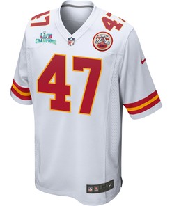 Darius Harris 47 Kansas City Chiefs Super Bowl LVII Champions Men Game Jersey - White