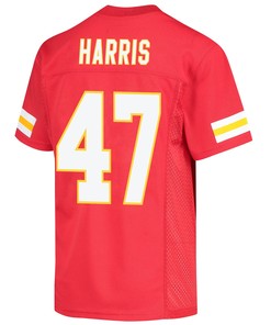 Darius Harris 47 Kansas City Chiefs Super Bowl LVII Champions Youth Game Jersey - Red