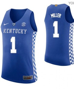 Darius Miller 1 Kentucky Wildcats Elite Basketball Home Youth Jersey - Blue