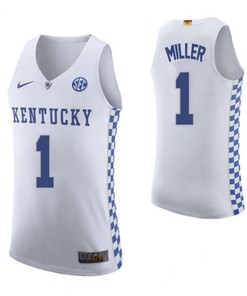 Darius Miller 1 Kentucky Wildcats Elite Basketball Road Men Jersey - White