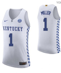 Darius Miller 1 Kentucky Wildcats Elite Basketball Road Youth Jersey - White
