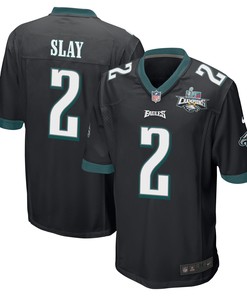 Darius Slay 2 Philadelphia Eagles Super Bowl LVII Champions 2 Stars Men Game Jersey - Black