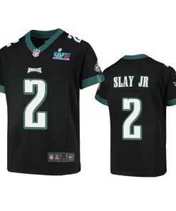 Darius Slay Jr 2 Philadelphia Eagles Youth Super Bowl LVII Game Jersey - Black