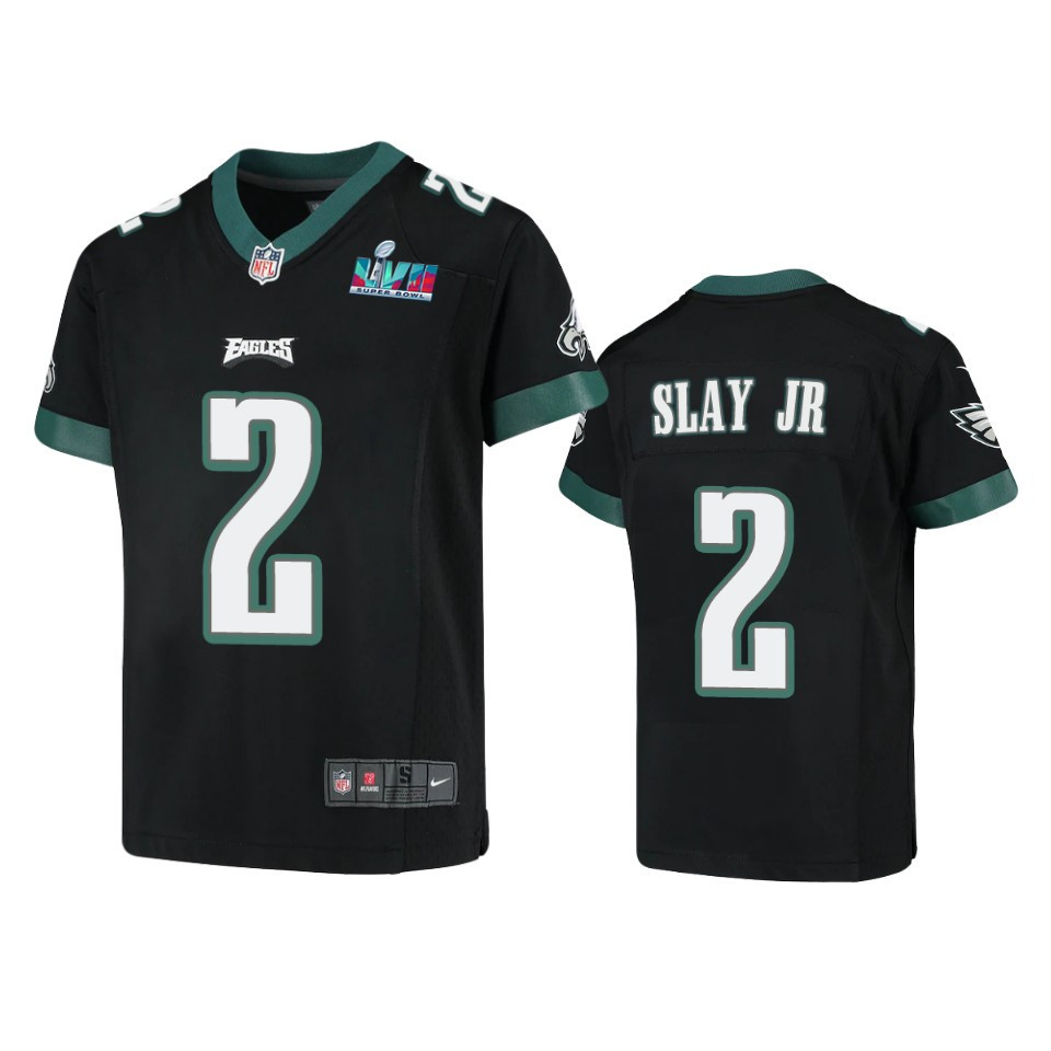 Darius Slay Jr 2 Philadelphia Eagles Youth Super Bowl LVII Game Jersey - Black
