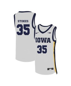 Darius Stokes 35 Iowa Hawkeyes Elite Basketball Men Jersey - White