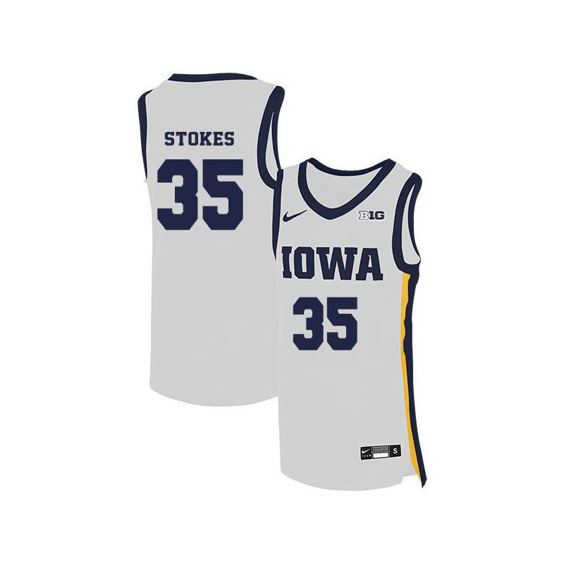 Darius Stokes 35 Iowa Hawkeyes Elite Basketball Men Jersey - White
