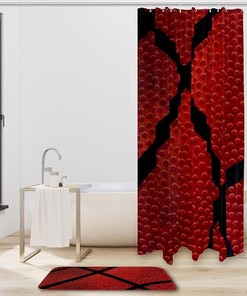 Dark Texture Vector Basketball Shower Curtain - Perfect for a Modern Sports Bathroom