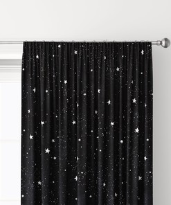 Darkening Blackout Shower Curtain with Galaxy Stars for Space-Themed Living Room and Home Decor