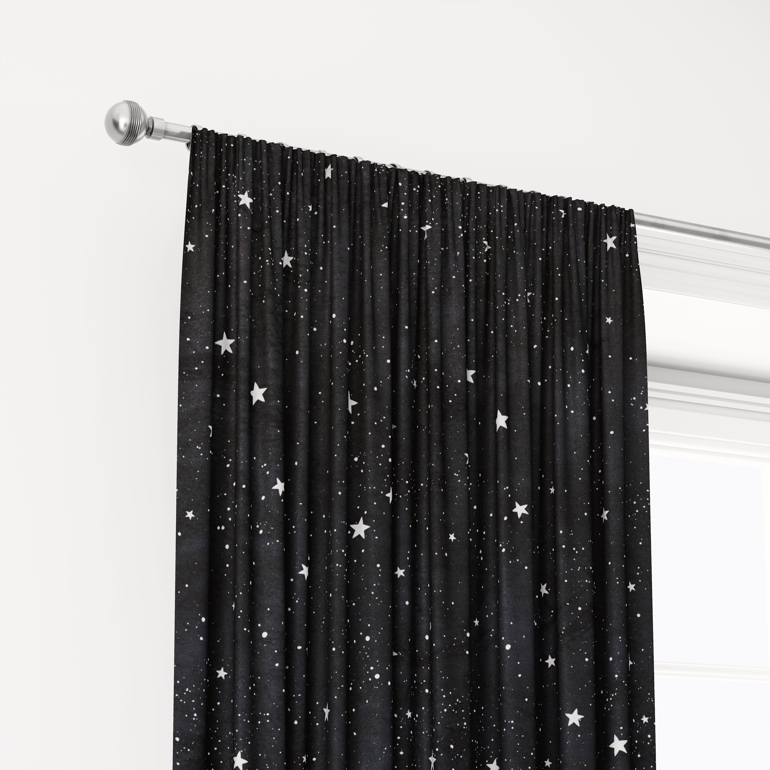 Darkening Blackout Shower Curtain with Galaxy Stars for Space-Themed Living Room and Home Decor