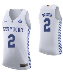 Darnell Dodson 2 Kentucky Wildcats Elite Basketball Road Men Jersey - White