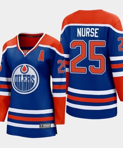 Darnell Nurse 25 Edmonton Oilers 2022-23 Home Women Premier Breakaway Player Jersey Royal