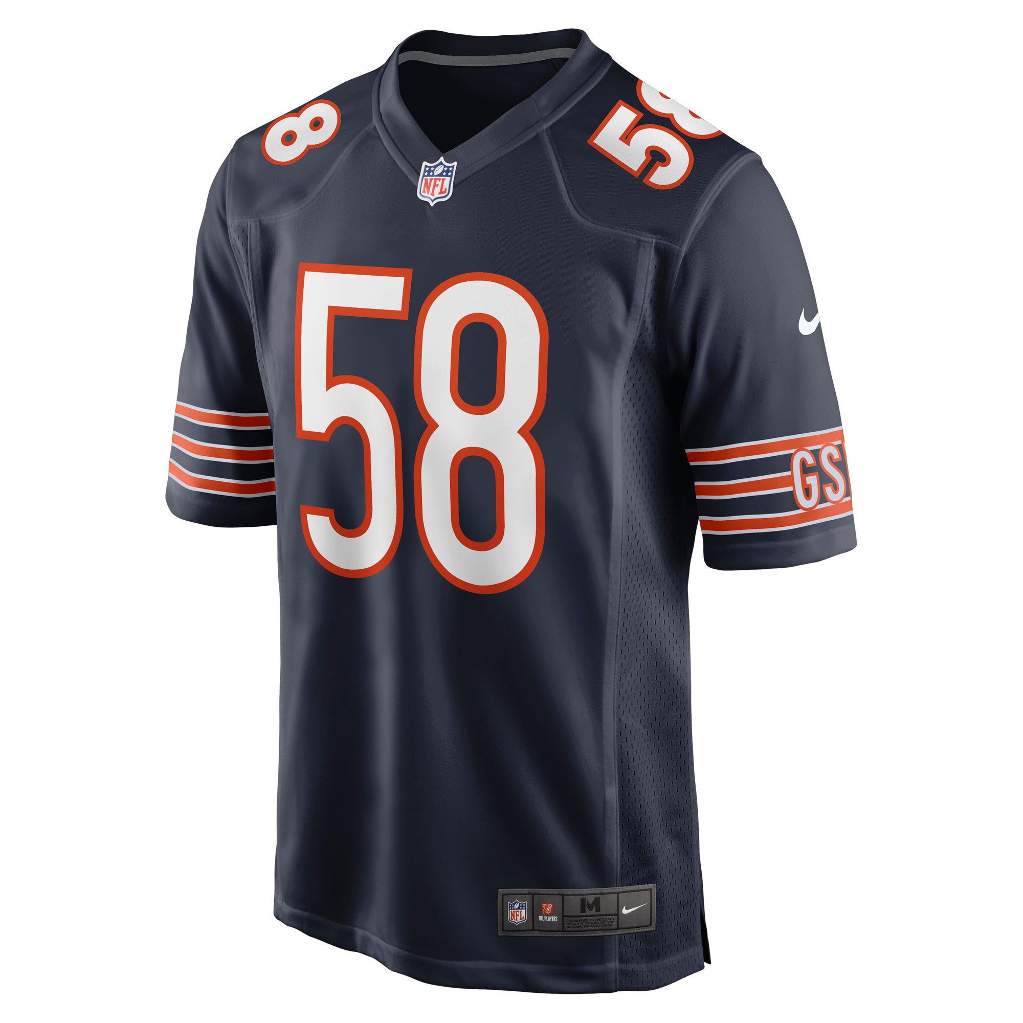 Darnell Wright 58 Chicago Bears 2023 NFL Draft Game Jersey - Navy