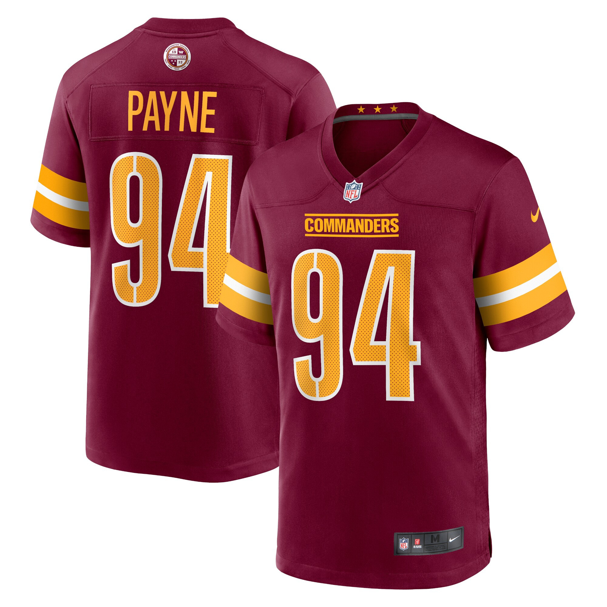 Daron Payne Washington Commanders Game Jersey - Burgundy Nfl
