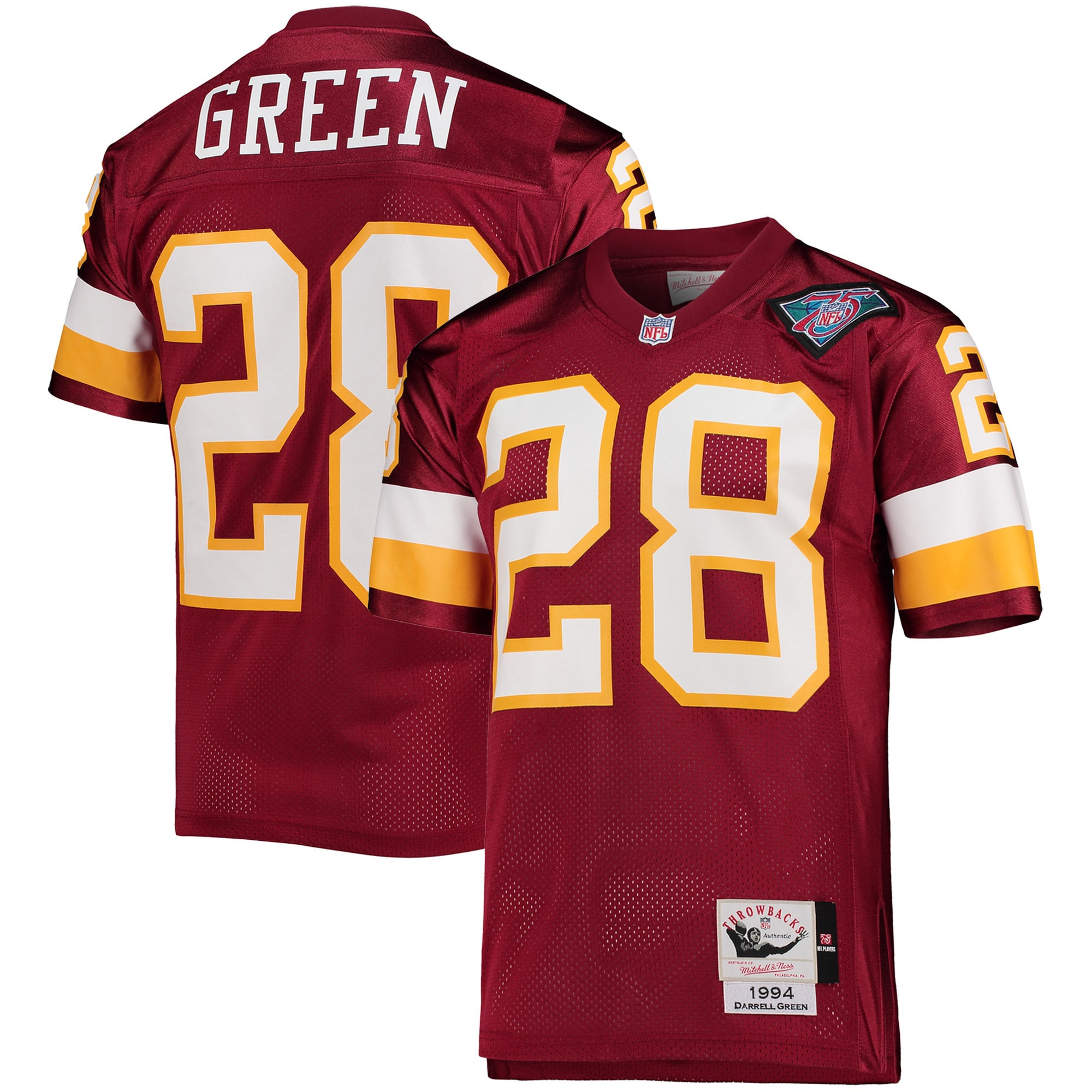 Darrell Green Washington Football Team Mitchell & Ness 1994 Authentic Retired Player Jersey - Burgundy Nfl