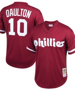 Darren Daulton Philadelphia Phillies Mitchell & Ness Cooperstown Collection Mesh Batting Practice Jersey - Burgundy Mlb