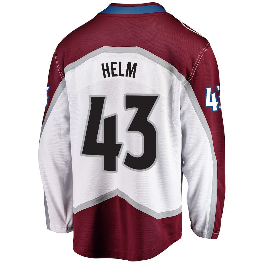 Darren Helm 43 Colorado Avalanche Stanley Cup 2023 Playoffs Patch Away Breakaway Men Jersey - White